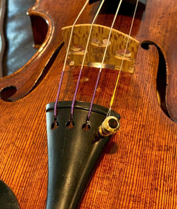 Luxitune custom violin fine tuner with guitar pick inlay