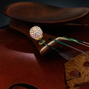 Iridescent pavé ball violin viola fine tuner gold finish